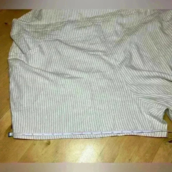 NWT Torrid Shortall Stretch Linen Blend Neutral Tan & White Stripes Shorts Sz 3X - Picture 8 of 12